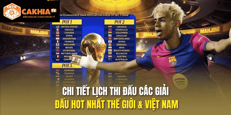 Chi tiết lịch thi đấu các giải đấu hot nhất thế giới & Việt Nam
